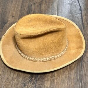 United hatter cap & millinery workers vintage butterscotch leather hat